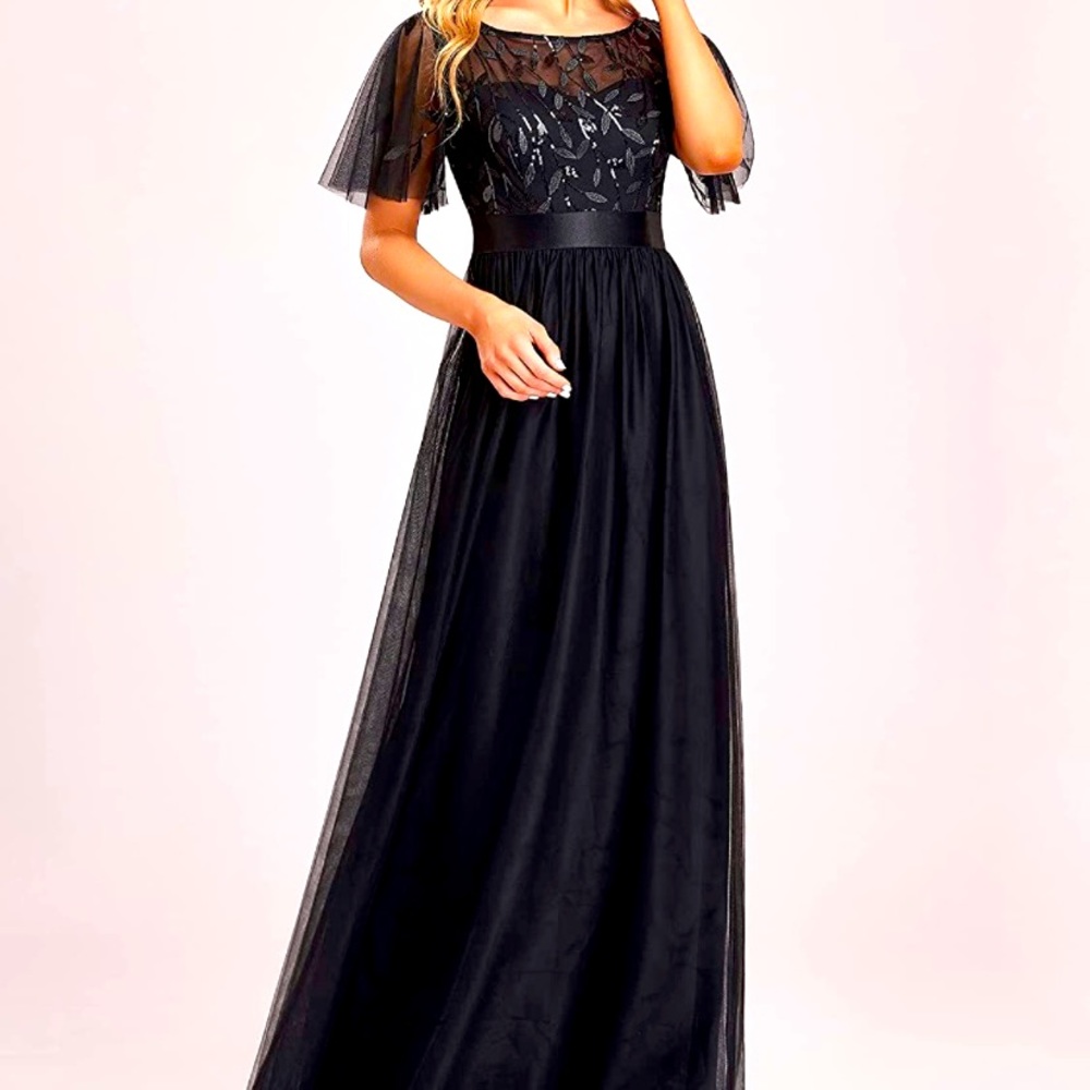 Black long formal dress, size 14